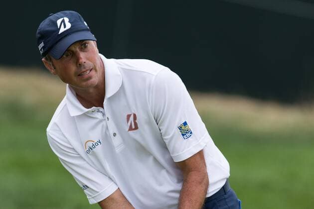 August 25, 2016: Matt Kuchar reacts to a putt on 18 during the first round of play at The Barclays, on the Black course, at Bethpage State Park in Farmingdale, NY. (Photo by David Hahn Icon Sportswire) GOLF: AUG 25 PGA Golf Herren - The Barclays - First Round Icon160825041 EDITORIAL USE ONLY