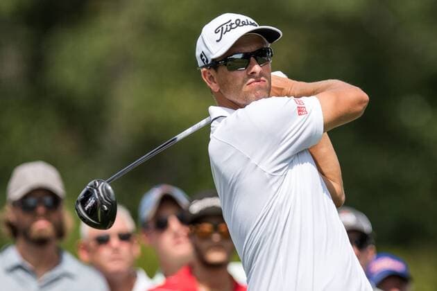 August 25, 2016: Adam Scott at the sixth tee during the first round of play at The Barclays, on the Black course, at Bethpage State Park in Farmingdale, NY. (Photo by David Hahn Icon Sportswire) GOLF: AUG 25 PGA Golf Herren - The Barclays - First Round Icon160825022 EDITORIAL USE ONLY