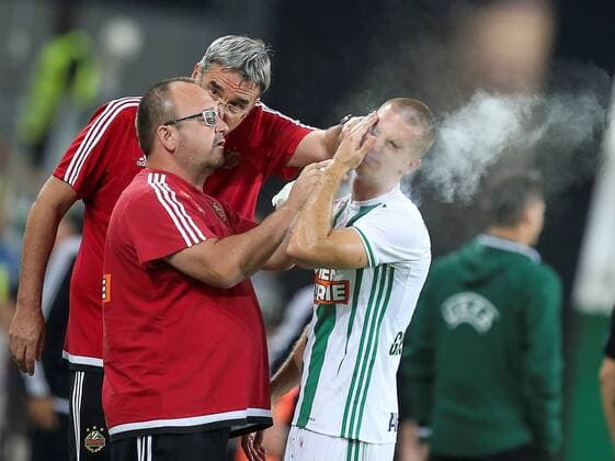 SOCCER - UEFA EL quali, Rapid vs Trencin VIENNA,AUSTRIA,25.AUG.16 - SOCCER - UEFA Europa League, Play-off qualification, SK Rapid Wien vs FK AS Trencin. Image shows Christopher Dibon (Rapid). Keywords: Wien Energie. GEPAxpictures xPatrickxLeuk