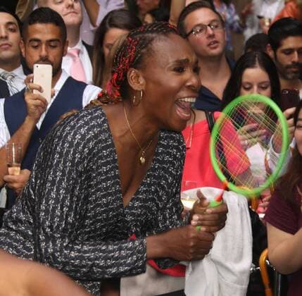 August 25, 2016 - New York, New York, U.S. - Tennis player VENUS WILLIAMS attends the Virtual Tennis Tournament held at Lotte New York Palace. Tennis Players at Virtual Tennis Tournament - ZUMAk03_