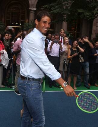 August 25, 2016 - New York, New York, U.S. - Tennis player RAFAEL NADAL attends the Virtual Tennis Tournament held at Lotte New York Palace. Tennis Players at Virtual Tennis Tournament - ZUMAk03_