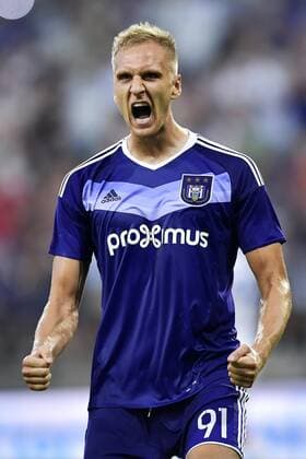 BRUSSELS, BELGIUM - AUGUST 25 : Lukasz Teodorzcyk forward of RSC Anderlecht celebrates scoring a penalty FOOTBALL : Anderlecht vs Slavia Praha - Europa League - Bruxelles - 25 08 2016 PhotoNews Panoramic 