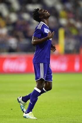BRUSSELS, BELGIUM - AUGUST 25 : Idrissa Sylla forward of RSC Anderlecht looks dejected after missing an opportunity FOOTBALL : Anderlecht vs Slavia Praha - Europa League - Bruxelles - 25 08 2016 PhotoNews Panoramic 