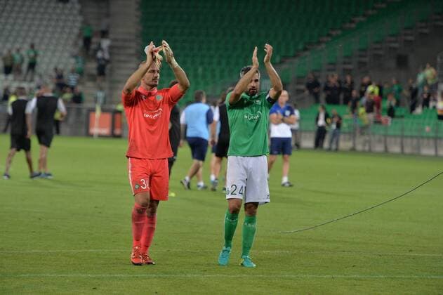Jessy Moulin, Loic Perrin (saint etienne) - Fussball, Europa League Quali, AS Saint Etienne vs. Beitar Jerusalem - 25 08 2016 FredericChambert Panoramic 
