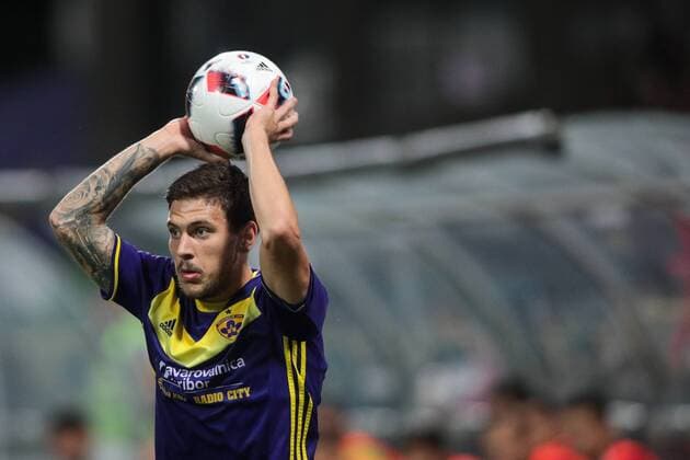 25.08.2016, Ljudski vrt, Maribor, SLO, UEFA EL, NK Maribor vs Gabala FK, im Bild Erik Janza 3 of NK Maribor during the UEFA Europaleague Play off 2nd Leg Match between NK Maribor and Gabala FK at the Ljudski vrt in Maribor, Slovenia on 2016 08 25. Maribor  EP_stida  