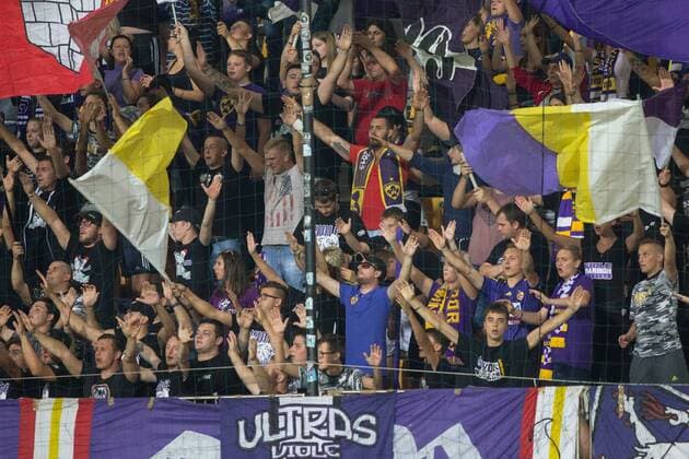 25.08.2016, Ljudski vrt, Maribor, SLO, UEFA EL, NK Maribor vs Gabala FK, im Bild The fans of Maribor - Viole during the UEFA Europaleague Play off 2nd Leg Match between NK Maribor and Gabala FK at the Ljudski vrt in Maribor, Slovenia on 2016 08 25. Maribor  EP_stida  