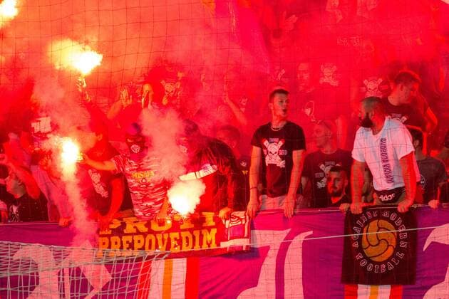 25.08.2016, Ljudski vrt, Maribor, SLO, UEFA EL, NK Maribor vs Gabala FK, im Bild Fans of Maribor - Viole during the UEFA Europaleague Play off 2nd Leg Match between NK Maribor and Gabala FK at the Ljudski vrt in Maribor, Slovenia on 2016 08 25. Maribor  EP_stida  