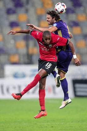 25.08.2016, Ljudski vrt, Maribor, SLO, UEFA EL, NK Maribor vs Gabala FK, im Bild Bagaliy Dabo 18 of Gabala FK and Marko Suler 4 of NK Maribor during the UEFA Europaleague Play off 2nd Leg Match between NK Maribor and Gabala FK at the Ljudski vrt in Maribor, Slovenia on 2016 08 25. Maribor  EP_stida  