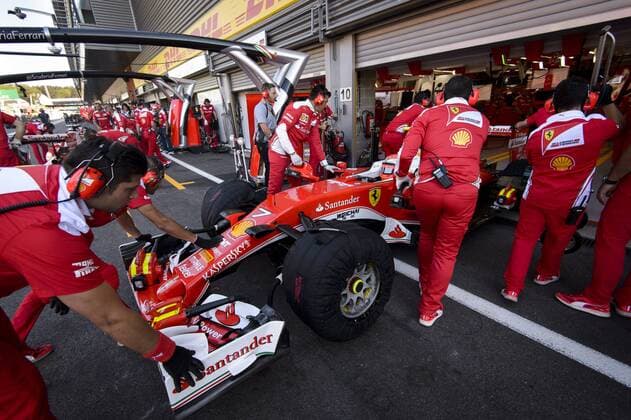 Finnish Kimi Raikkonen of Scuderia Ferrari pictured during a practice session at the Grand Prix F1 of Belgium, in Spa-Francorchamps, Friday 26 August 2016. The Spa-Francorchamps Formula One Grand Prix takes place this weekend, from August 26 until August 28. NICOLASxLAMBERT  x04919127x