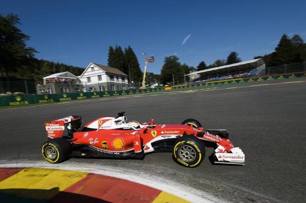 German Sebastian Vettel of Scuderia Ferrari pictured during a practice session at the Grand Prix F1 of Belgium, in Spa-Francorchamps, Friday 26 August 2016. The Spa-Francorchamps Formula One Grand Prix takes place this weekend, from August 26 until August 28. NICOLASxLAMBERT  x04919172x