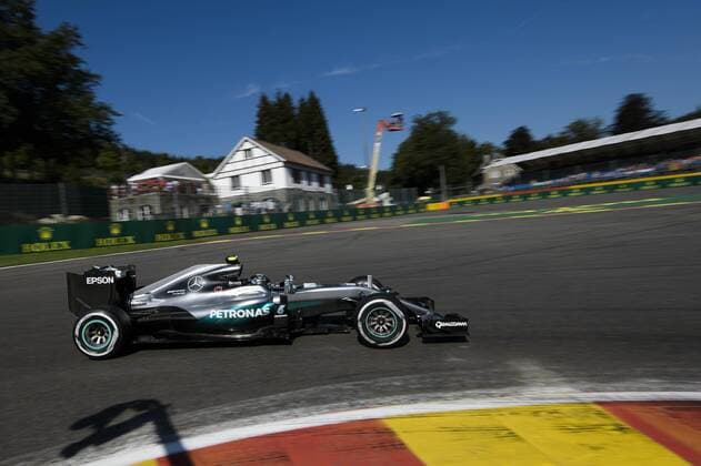 German Nico Rosberg of Mercedes AMG Petronas F1 Team pictured during a practice session at the Grand Prix F1 of Belgium, in Spa-Francorchamps, Friday 26 August 2016. The Spa-Francorchamps Formula One Grand Prix takes place this weekend, from August 26 until August 28. NICOLASxLAMBERT  x04919193x