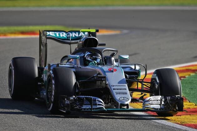Belgian Grand Prix, Spa Francorchamps 25 - 28 August 2016 Nico Rosberg (GER) Mercedes AMG F1 W07 Hybrid with the Halo cockpit cover. 26.08.2016. Free Practice 1 