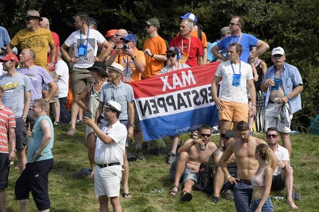 Illustration picture shows fans of Dutch Max Verstappen of Red Bull Racing Team a practice session at the Grand Prix F1 of Belgium, in Spa-Francorchamps, Friday 26 August 2016. The Spa-Francorchamps Formula One Grand Prix takes place this weekend, from August 26 until August 28. NICOLASxLAMBERT  x04919305x