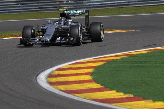 German Nico Rosberg of Mercedes AMG Petronas F1 Team pictured during a practice session at the Grand Prix F1 of Belgium, in Spa-Francorchamps, Friday 26 August 2016. The Spa-Francorchamps Formula One Grand Prix takes place this weekend, from August 26 until August 28. NICOLASxLAMBERT  x04919295x