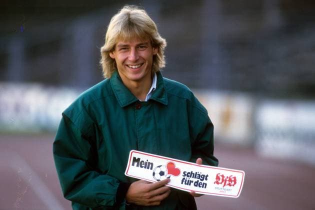 Jürgen Klinsmann (VfB Stuttgart) mit Mein Herz schägt für den VfB Stuttgart Aufkleber