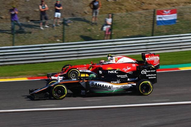 Belgian Grand Prix, Spa Francorchamps 25 - 28 August 2016 26.08.2016 - Free Practice 1, Kimi Raikkonen (FIN) Scuderia Ferrari SF16-H and Nico Hulkenberg (GER) Sahara Force India F1 VJM09 