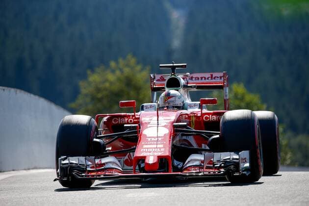 German Sebastian Vettel of Scuderia Ferrari pictured during a free practice session at the Grand Prix F1 of Belgium, in Spa-Francorchamps, Saturday 27 August 2016. The Spa-Francorchamps Formula One Grand Prix takes place this weekend, from August 26 until August 28. BRUNOxFAHY  x04919628x
