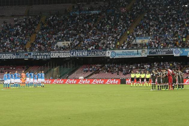 Minuto di silenzio per le zone terremotate del Napoli 27-08-2016 Stadio San Paolo Football Calcio Serie A 2016 2017 Napoli - Milan Photo Cesare Purini Insidefoto cesarexpurini