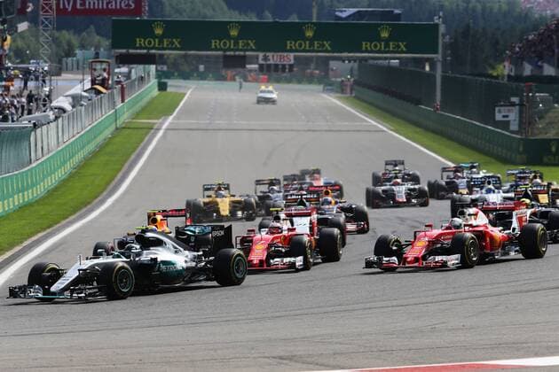 Belgian Grand Prix, Spa Francorchamps 25 - 28 August 2016 Nico Rosberg (GER) Mercedes AMG F1 W07 Hybrid leads at the start of the race. 28.08.2016. Race 