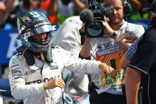 Formel 1, GP von Belgien, Sieger Nico Rosberg Belgian Grand Prix, Spa Francorchamps 25 - 28 August 2016 Race winner Nico Rosberg (GER) Mercedes AMG F1 in parc ferme. 28.08.2016. Race 