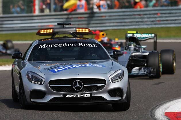 Belgian Grand Prix, Spa Francorchamps 25 - 28 August 2016 Nico Rosberg (GER) Mercedes AMG F1 W07 Hybrid leads behind the FIA Safety Car. 28.08.2016. Race 