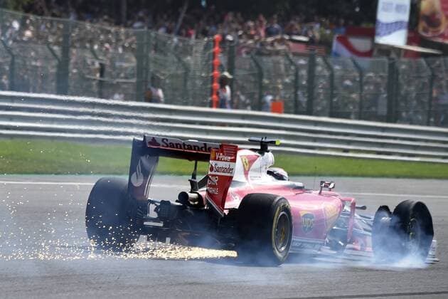 Bilder des Tages - SPORT Formel 1, GP von Belgien, Reifenschaden bei Kimi Räikkönen Motorsports: FIA Formula One World Championship WM Weltmeisterschaft 2016, Grand Prix of Belgium, 7 Kimi Raikkonen (FIN, Scuderia Ferrari), xHOCHxZWEIx