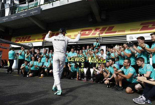 Formel 1, GP von Belgien, Sieger Nico Rosberg Motorsports: FIA Formula One World Championship WM Weltmeisterschaft 2016, Grand Prix of Belgium, 6 Nico Rosberg (GER, Mercedes AMG Petronas Formula One Team), xHOCHxZWEIx