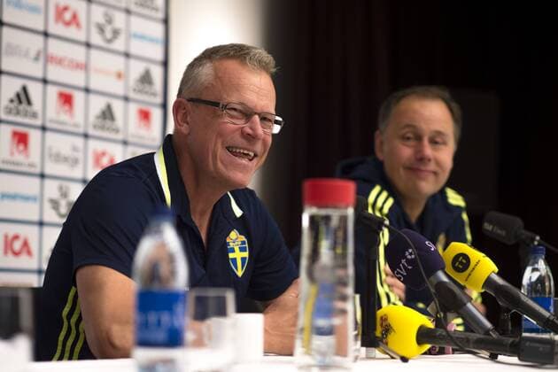 160829 Sveriges förbundskapten Jan Andersson under en presskonferens anordnad av svenska fotbollsförbundet den 29 augusti 2016 i Stockholm  Copyright: SIMONxHASTEGÃÖRD BB160829BB004