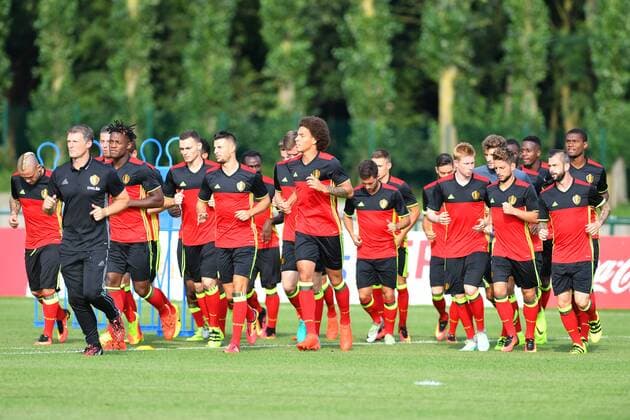 Fußball, Training Nationalteam Belgien Belgium s players pictured in action at a training session of Belgian national soccer team Red Devils, on Monday 29 August 2016, in Brussels. The Red Devils will play a World Championships 2018 Qualification game against Cyprus on September 6th. LUCxCLAESSEN  x04921344x