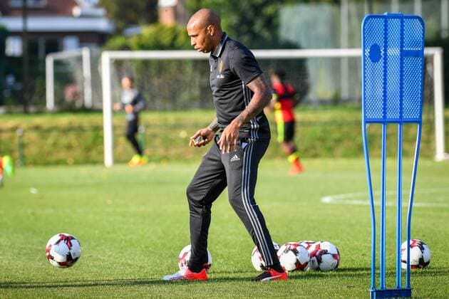 Belgium s assistant coach Thierry Henry pictured in action during a training session of Belgian national soccer team Red Devils, on Monday 29 August 2016, in Brussels. The Red Devils will play a World Championships 2018 Qualification game against Cyprus on September 6th. LUCxCLAESSEN  x04921394x