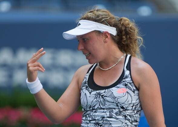 ANNA-LENA FRIEDSAM (GER) reagiert veraergert,enttaeuscht, Frust,Aerger,Emotion, Tennis - US Open 2016 - Grand Slam ITF ATP Tennis Herren WTA Tennis Damen - Flushing Meadows - New York - New York - USA - 29 August 2016.