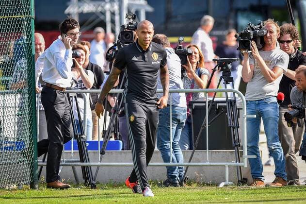 Belgium s assistant coach Thierry Henry pictured as he arrives at a training session of Belgian national soccer team Red Devils, on Monday 29 August 2016, in Brussels. The Red Devils will play a World Championships 2018 Qualification game against Cyprus on September 6th. LUCxCLAESSEN  x04921452x
