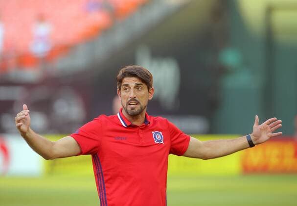 August 27 2016: Chicago Fire head coach Veljko Paunovic before a MLS Fussball Herren USA soccer match at RFK Stadium, in Washington D.C. D.C United defeated the Chicago Fire 6-2. (Photo by Tony Quinn IconSportswire) SOCCER: AUG 27 MLS - Fire at DC United Icon25516082706 EDITORIAL USE ONLY