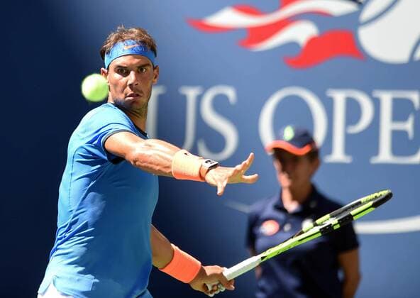 (160830) -- NEW YORK, Aug. 29, 2016 -- Rafael Nadal of Spain returns a shot against Denis Istomin of Uzbekistan during a match of the men s singles first round at the U.S. Open tennis tournament in New York, the United States, Aug. 29, 2016. Nadal won 3-0. ) (SP)U.S.-NEW YORK-TENNIS-U.S. OPEN BaoxDandan 