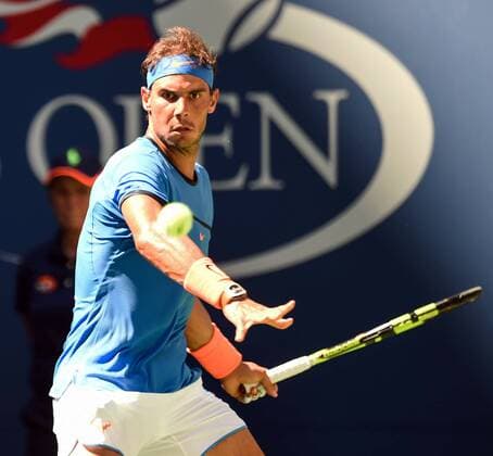 (160830) -- NEW YORK, Aug. 29, 2016 -- Rafael Nadal of Spain returns a shot to Denis Istomin of Uzbekistan during a match of the men s singles first round at the U.S. Open tennis tournament in New York, the United States, Aug. 29, 2016. Nadal won 3-0. ) (SP)U.S.-NEW YORK-TENNIS-U.S. OPEN BaoxDandan 