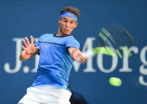 (160830) -- NEW YORK, Aug. 29, 2016 -- Rafael Nadal of Spain returns a shot to Denis Istomin of Uzbekistan during a match of the men s singles first round at the U.S. Open tennis tournament in New York, the United States, Aug. 29, 2016. Nadal won 3-0. ) (SP)U.S.-NEW YORK-TENNIS-U.S. OPEN BaoxDandan 