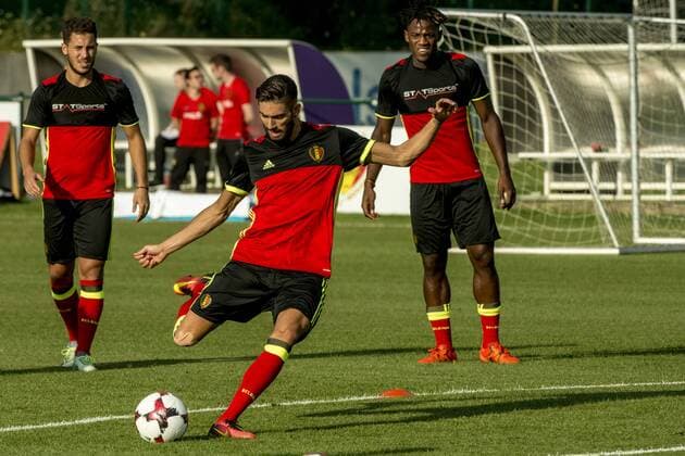Belgium , Brussels , Aug 29 2016 - Training of the Belgian National soccer team Red Devils before the friendly game against Spain -Yannick Carrasco Copyright Danny Gys Reporters xxGYS 