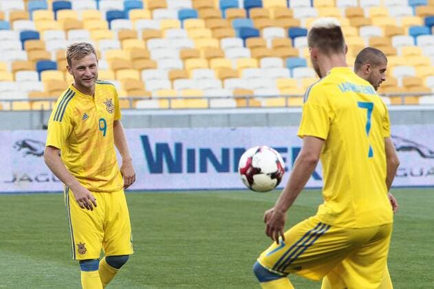 June 29, 2016 - Kiev, Ukraine - Ukrainian national football team holds open training at NSC Olympiyskiy in Kyiv before the match against Iceland national team Nationalteam during World Cup 2018 qualifyier. Ukraine national football team training  - ZUMAn230