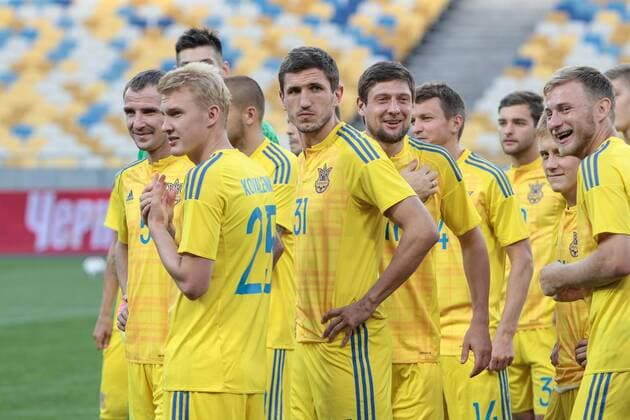 June 29, 2016 - Kiev, Ukraine - Ukrainian national football team holds open training at NSC Olympiyskiy in Kyiv before the match against Iceland national team Nationalteam during World Cup 2018 qualifyier. Ukraine national football team training  - ZUMAn230