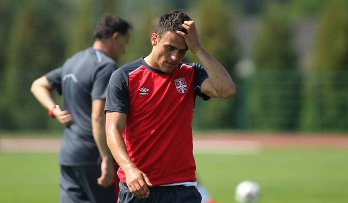 Fußball, Training Nationalteam Serbien 30.08.2016 Stara Pazova Serbia national team Nationalteam training men s football Filip Kostic : 