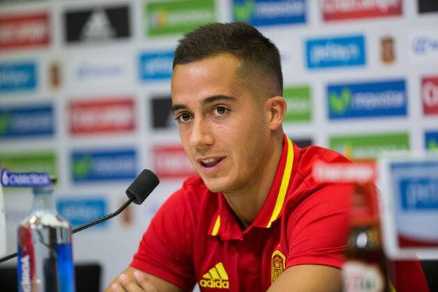 Spanish Lucas Vazquez during the press conference PK Pressekonferenz of the concentration of Spanish football team at Ciudad del Futbol de Las Rozas before the qualifying for the Russia world cup in 2017 August 30, 2016.  (20160830007)