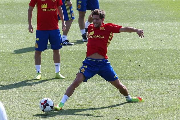 Spanish Sergi Roberto during the second training of the concentration of Spanish football team at Ciudad del Futbol de Las Rozas before the qualifying for the Russia world cup in 2017 August 30, 2016.  (20160830042)