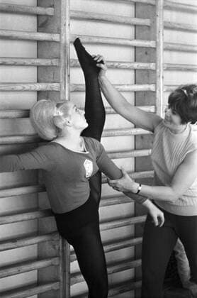 File Picture: One of Czechoslovakia s most famous sportswomen Vera Caslavska trains prior to the Mexico Olympics with coach Jaroslava Matlochova in Prague, Czech Republic, September 19, 1968. (CTKxPhoto JirixKrulis) CTKPhotoF201007120228301 