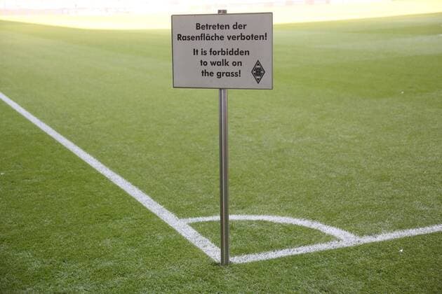 Schild im Innenraum des Borussia Park - Deutschland vs. Finnland, Borussia Park, Mönchengladbach