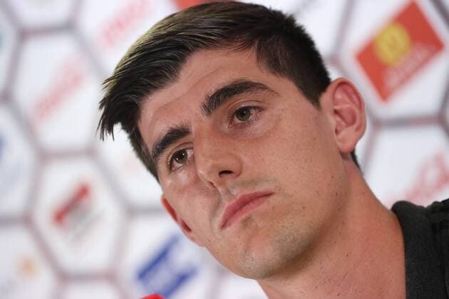 Belgium s goalkeeper Thibaut Courtois pictured during a press conference PK Pressekonferenz of Belgian national soccer team Red Devils, on Wednesday 31 August 2016, in Brussels. The Red Devils are preparing for a friendly match against Spain tomorrow, and a World Championships 2018 Qualification game against Cyprus on September 6th. VIRGINIExLEFOUR  x04922787x