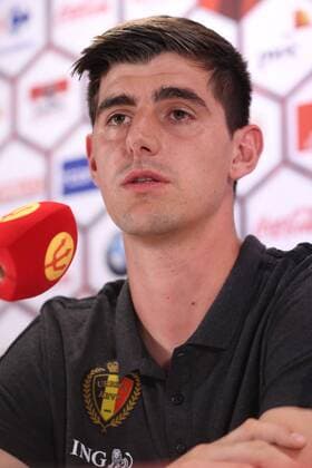 Belgium s goalkeeper Thibaut Courtois pictured during a press conference PK Pressekonferenz of Belgian national soccer team Red Devils, on Wednesday 31 August 2016, in Brussels. The Red Devils are preparing for a friendly match against Spain tomorrow, and a World Championships 2018 Qualification game against Cyprus on September 6th. VIRGINIExLEFOUR  x04922786x