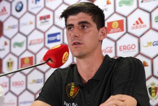 Belgium s goalkeeper Thibaut Courtois pictured during a press conference PK Pressekonferenz of Belgian national soccer team Red Devils, on Wednesday 31 August 2016, in Brussels. The Red Devils are preparing for a friendly match against Spain tomorrow, and a World Championships 2018 Qualification game against Cyprus on September 6th. VIRGINIExLEFOUR  x04922782x
