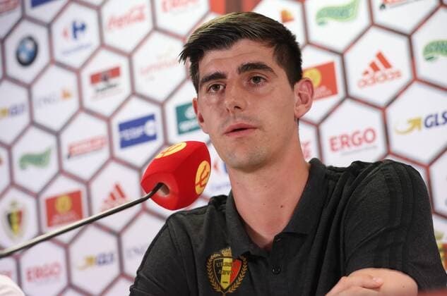 Belgium s goalkeeper Thibaut Courtois pictured during a press conference PK Pressekonferenz of Belgian national soccer team Red Devils, on Wednesday 31 August 2016, in Brussels. The Red Devils are preparing for a friendly match against Spain tomorrow, and a World Championships 2018 Qualification game against Cyprus on September 6th. VIRGINIExLEFOUR  x04922784x