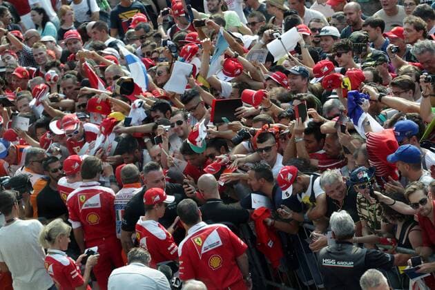 Italian Grand Prix, Monza 01 - 04 September 2016 01.09.2016 - Autograph session, Sebastian Vettel (GER) Scuderia Ferrari SF16-H and Kimi Raikkonen (FIN) Scuderia Ferrari SF16-H 