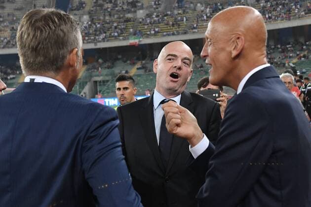 Giovanni Gianni Infantino Fifa President, Pierluigi Collina Bari 01-09-2016 Stadio San Nicola Football Friendly Match Italy - France andreaxstaccioli